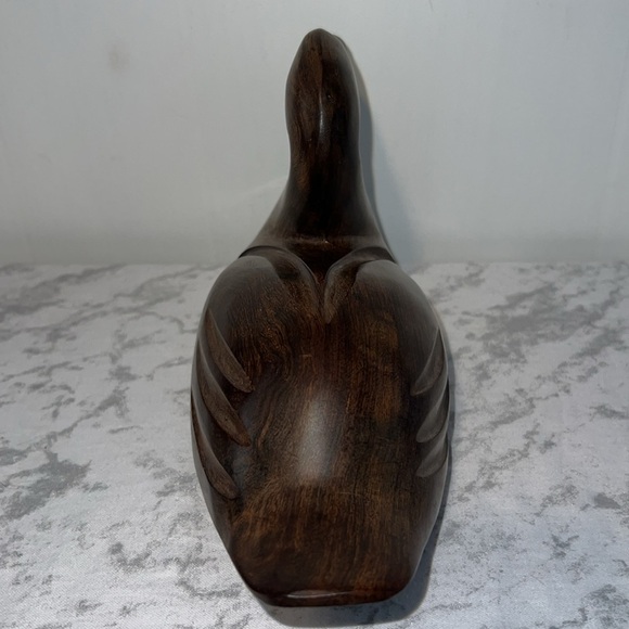 Vintage Hand Carved Wooden Duck Solid Smooth - Picture 4 of 4